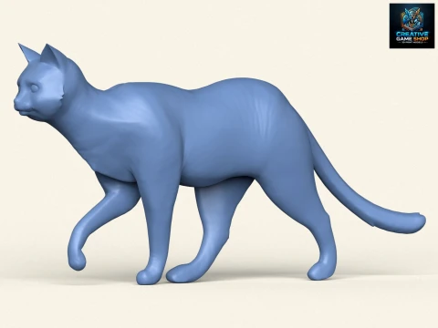 Pose de promenade du chat Modèles 3D en vedette