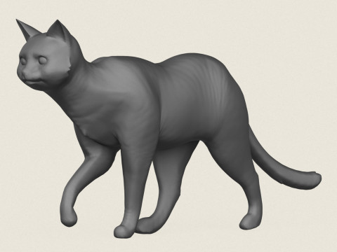 Pose de caminhada de gato pronta para impressão Modelo de Impressão 3D