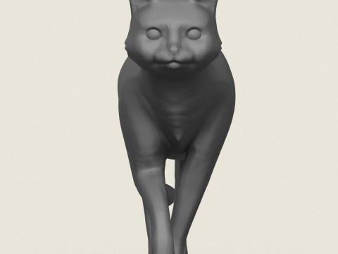 Kedi Yürüyüşü Pozu Baskıya Hazır 3D Baskı Modeli