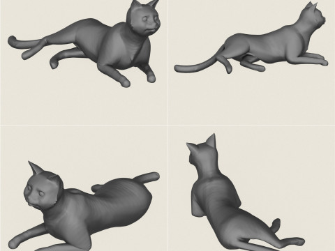 Cat 摆出 3D 打印就绪系列 3D 打印模型