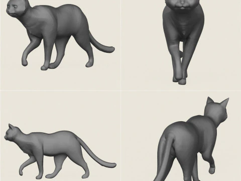 Cat Poses Collection 3D Print Model