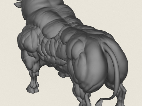 Toro bisonte musculoso Modelo de impresión 3D