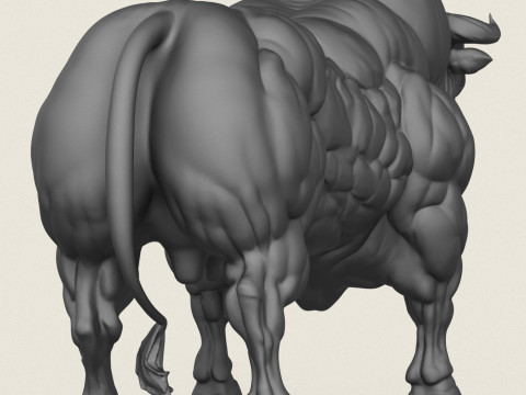 Toro bisonte musculoso Modelo de impresión 3D