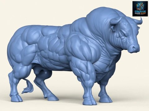 Touro Bisonte Muscular Modelo de Impressão 3D