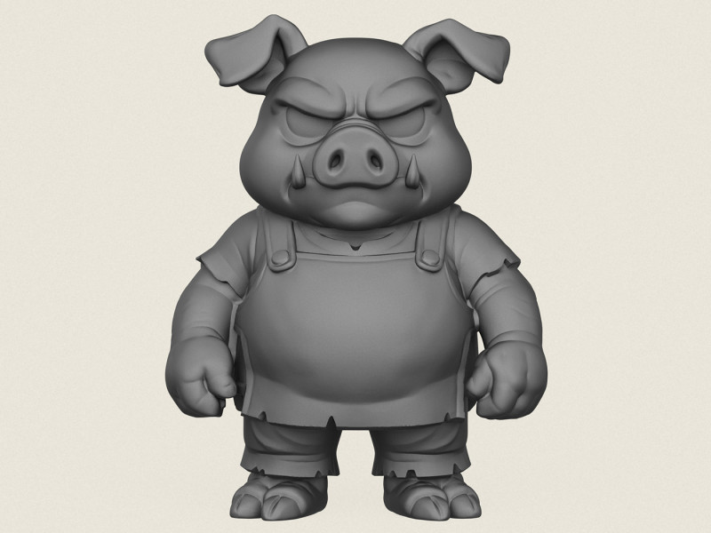 Свиня мультиплікаційний персонаж 3D Принт Модель .c4d .max .obj .3ds .fbx .stl .blend 