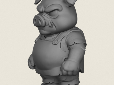 Свиня мультиплікаційний персонаж 3D Принт Модель