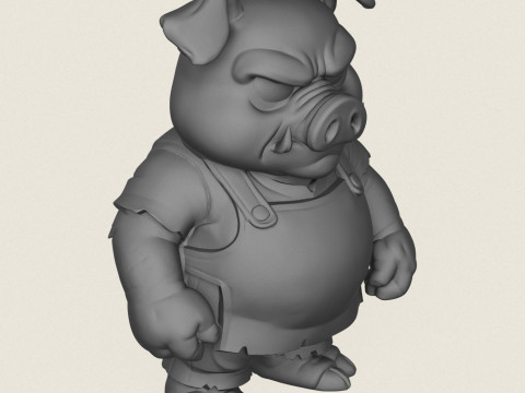 Свиня мультиплікаційний персонаж 3D Принт Модель