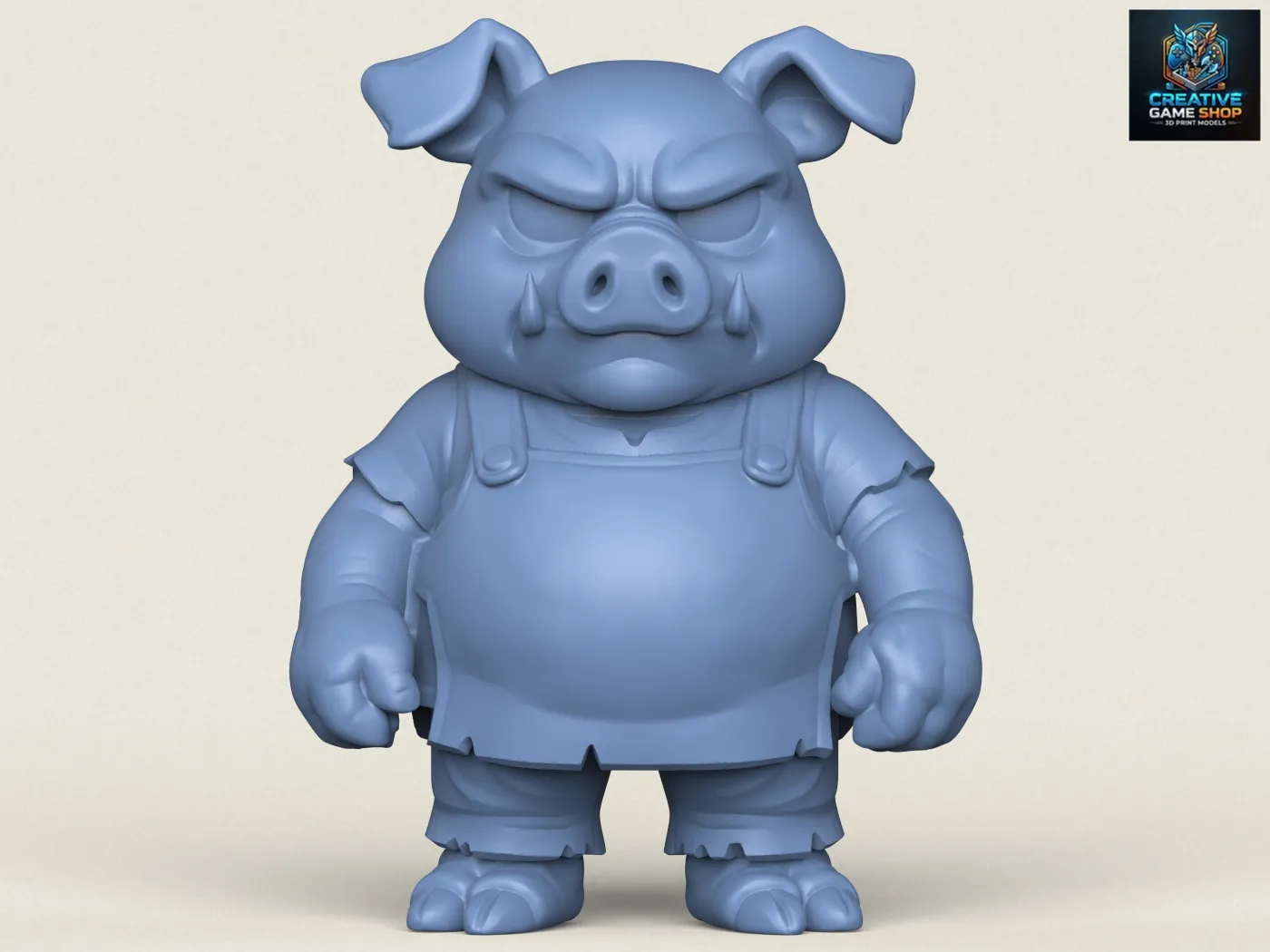 Cartoon Pig Character 3D Print Model .c4d .max .obj .3ds .fbx .stl .blend 