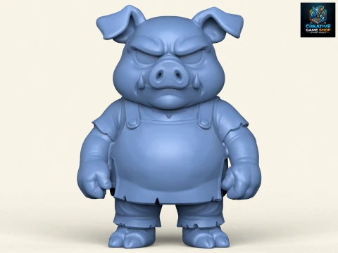 Personnage de cochon de dessin anim&eacute; Modèles 3D en vedette