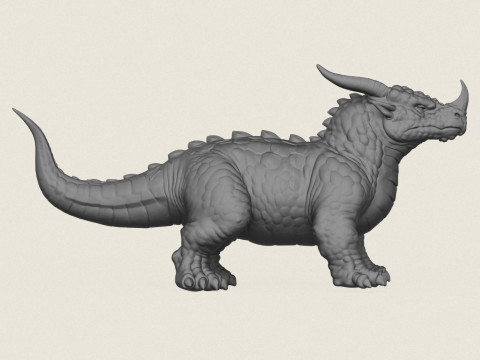 Монстр Дино Ящерица Распечатать Готово 3D Принт Модель