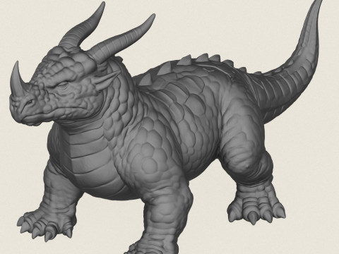 Монстр Дино Ящерица Распечатать Готово 3D Принт Модель