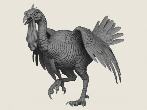 क्रोधित टर्की पक्षी 3D प्रिंट मॉडल