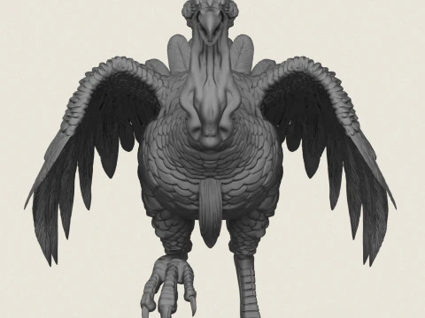 화난 칠면조 새 3D 프린트 모델