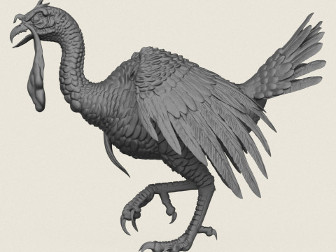 화난 칠면조 새 3D 프린트 모델