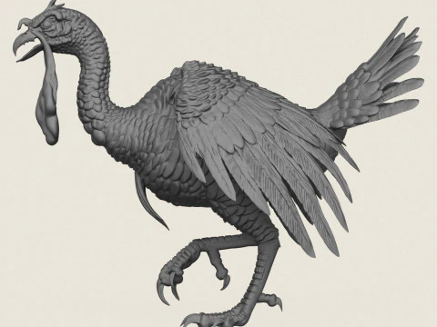 화난 칠면조 새 3D 프린트 모델