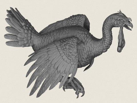 화난 칠면조 새 3D 프린트 모델