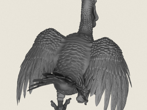 화난 칠면조 새 3D 프린트 모델