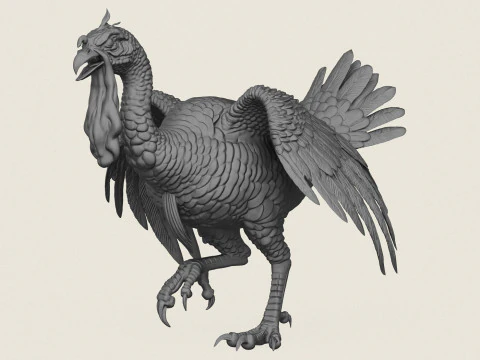 Oiseau de dinde en col&egrave;re Modèles 3D en vedette