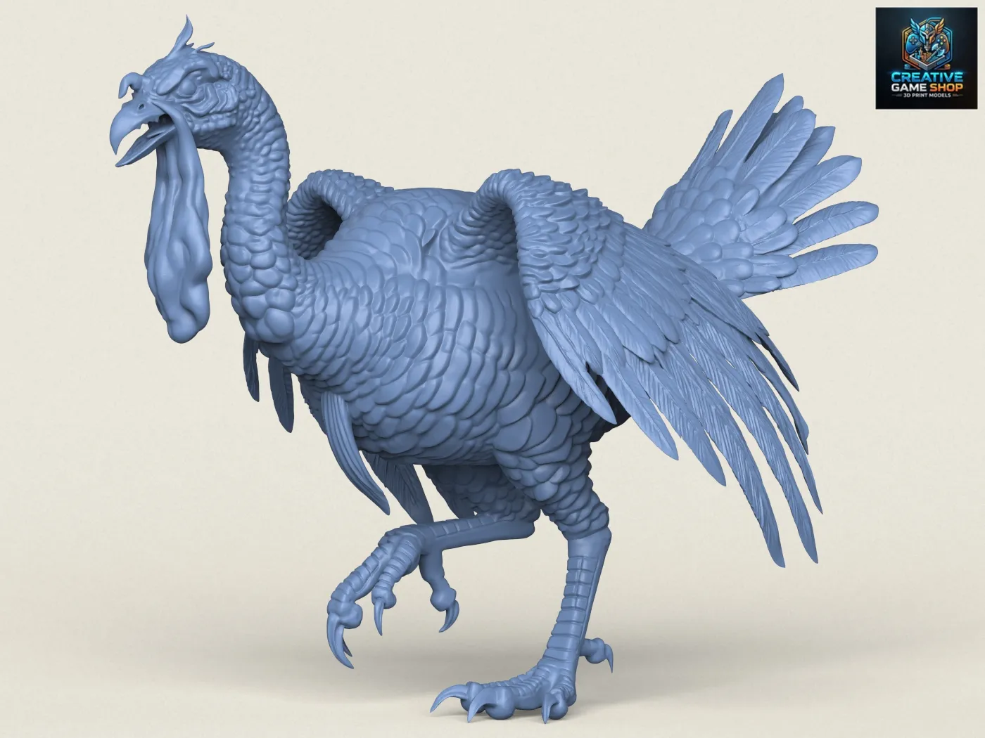Angry Turkey Bird 3D Print Model .c4d .max .obj .3ds .fbx .stl .blend 