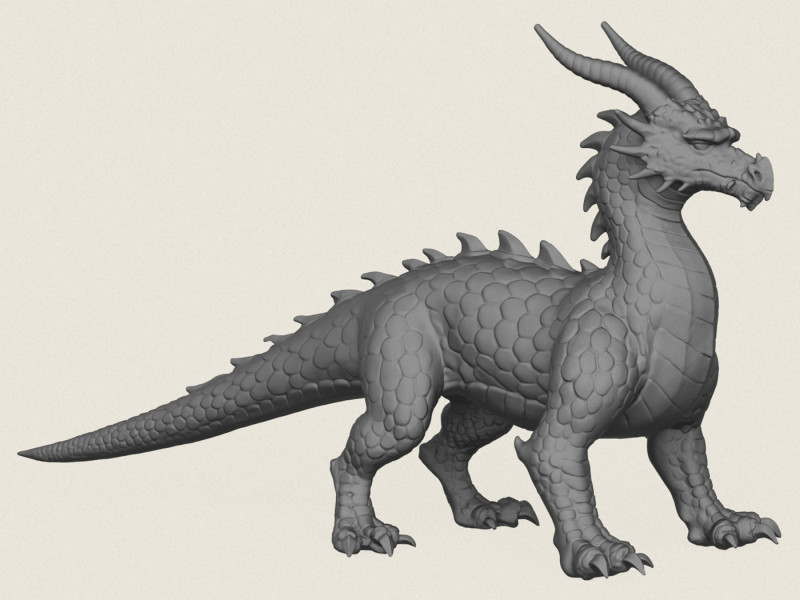 Monstruo Dino Drag&oacute;n Modelo de impresión 3D .c4d .max .obj .3ds .fbx .stl .blend 