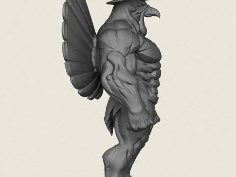 Muscular Turkey Man 3D Print Model