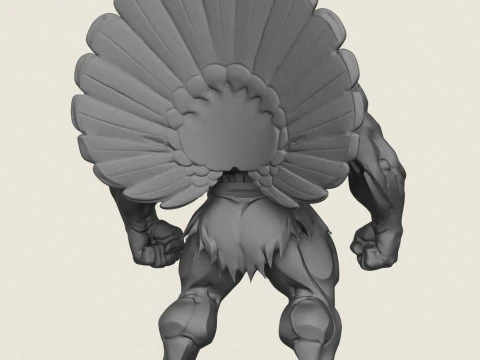 Muscular Turkey Man 3D Print Model