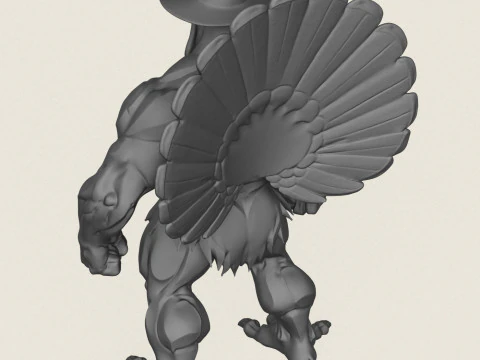 Muscular Turkey Man 3D Print Model