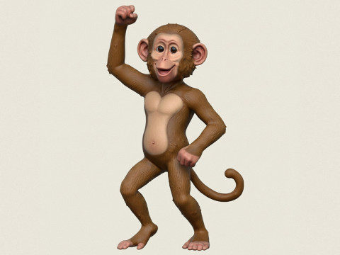 mono alegre Modelo de impresión 3D