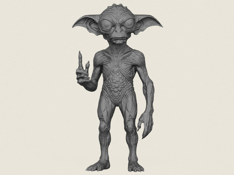 괴물 외계인 3D 프린트 모델 .c4d .max .obj .3ds .fbx .stl .blend 