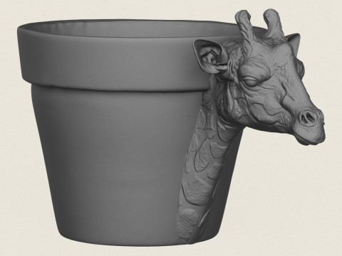 Sadzarka z głowami żyrafy Model do druku 3D