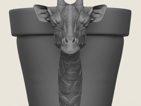Macetero con cabeza de jirafa Modelo de impresión 3D