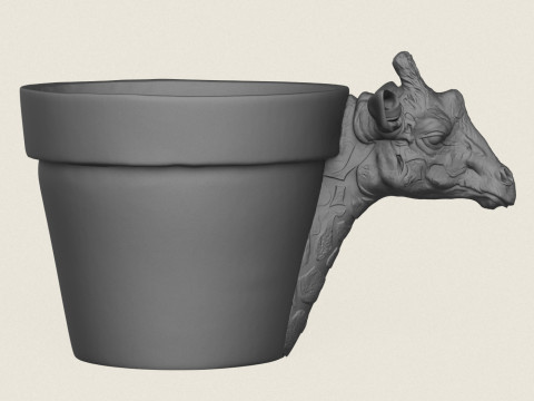 Macetero con cabeza de jirafa Modelo de impresión 3D