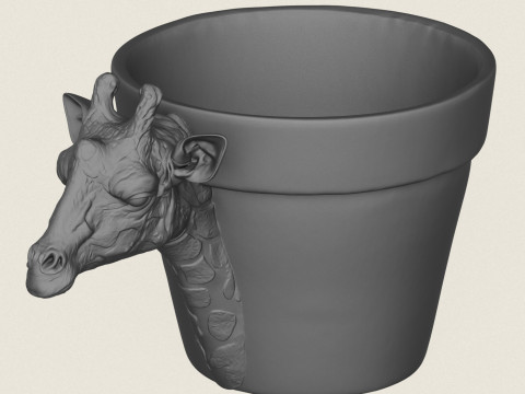 Macetero con cabeza de jirafa Modelo de impresión 3D