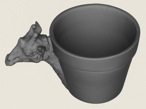 Macetero con cabeza de jirafa Modelo de impresión 3D