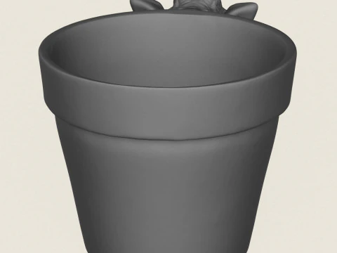 Giraffe Head Planter 3D Print Model