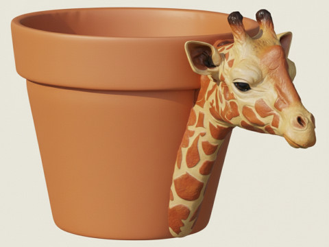 Fioriera con testa di giraffa Modello di stampa 3D