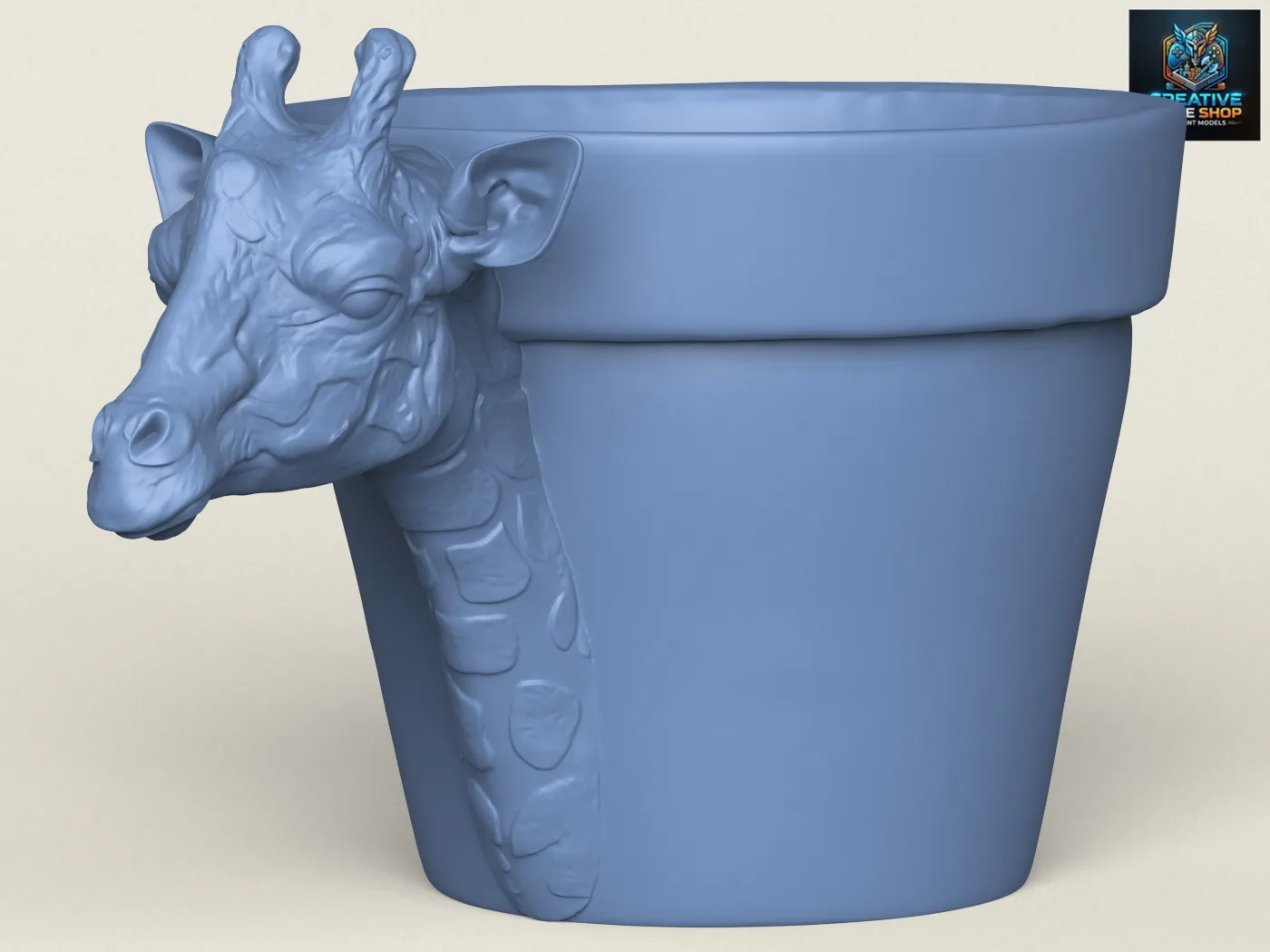 Giraffe Head Planter 3D Print Model .c4d .max .obj .3ds .fbx .stl .blend 