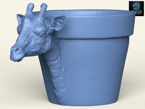 Fioriera con testa di giraffa Modello di stampa 3D