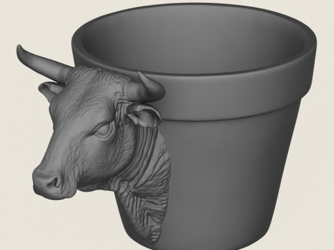 ブルヘッドプランター 3Dプリントモデル