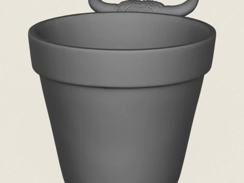 Bull Head Planter 3D Print Model