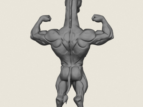 Caractère girafe bodybuilder musculaire Modèles 3D en vedette