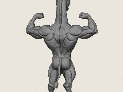 Muscular Bodybuilder Giraffe Character 3D Print Model