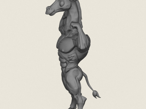 Caractère girafe bodybuilder musculaire Modèles 3D en vedette
