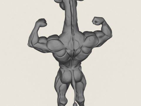 Caractère girafe bodybuilder musculaire Modèles 3D en vedette