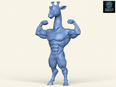 Personaggio giraffa bodybuilder muscolare Modello di stampa 3D