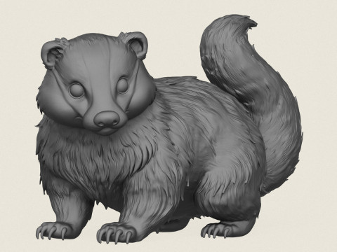 만화 오소리 동물 3D 프린트 모델