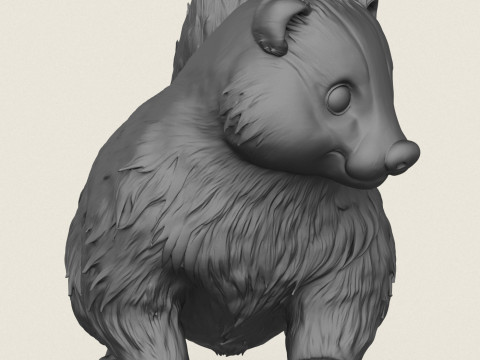 Animal de blaireau de dessin animé Modèles 3D en vedette