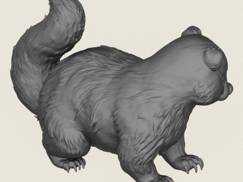 Animal de blaireau de dessin animé Modèles 3D en vedette