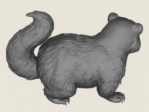 Animal de blaireau de dessin animé Modèles 3D en vedette