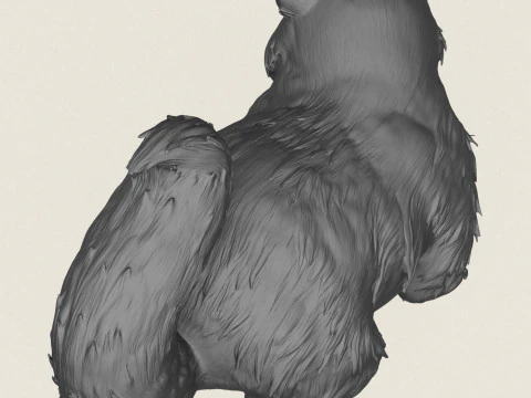 Cartoon Badger Animal 3D Print Model